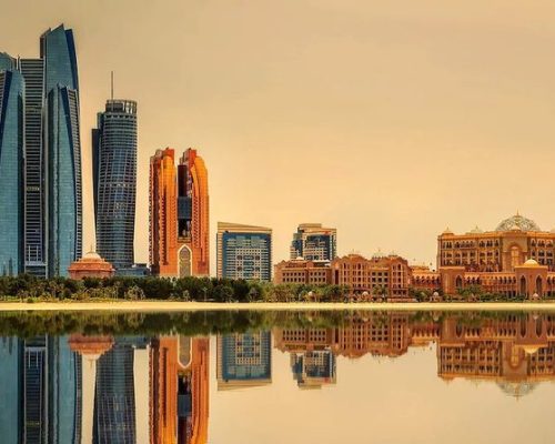 Abu Dhabi sunset view